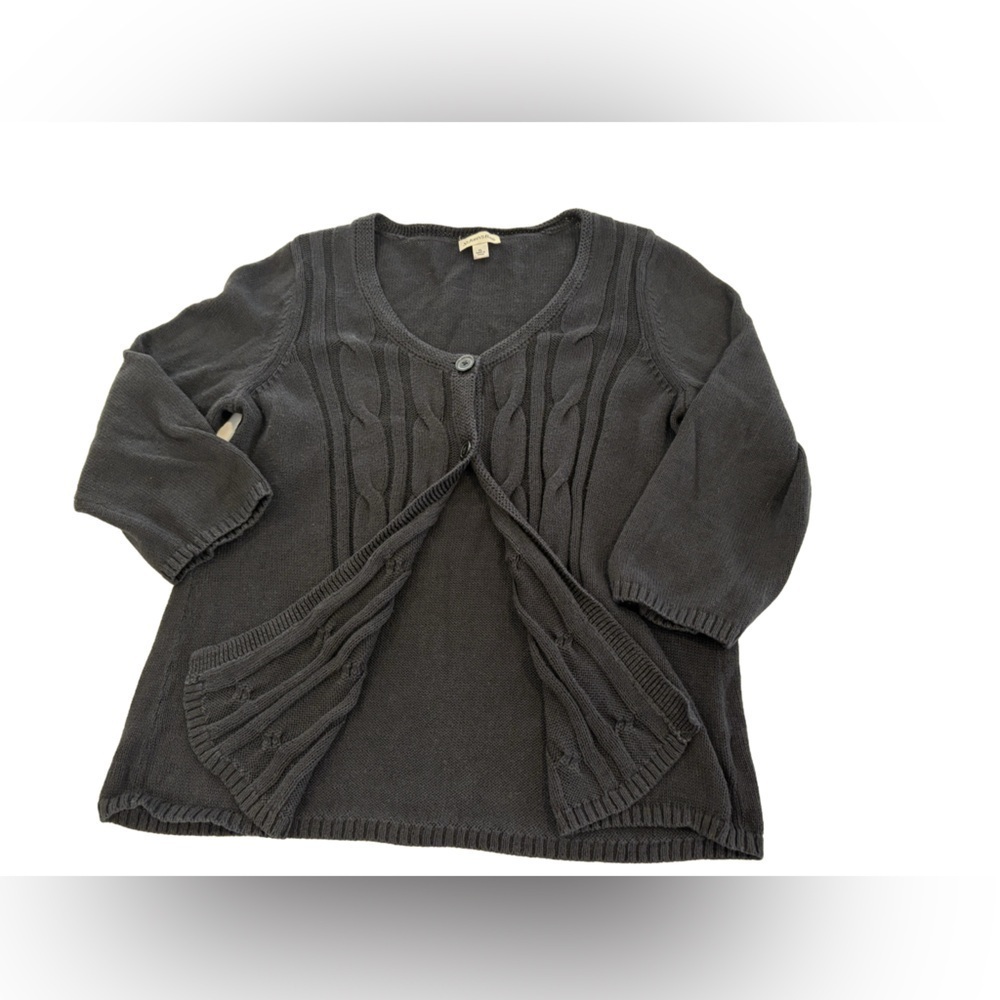 Classic And Cozy Black St. John's Bay Knit Cardigan Size XL